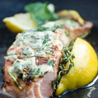 Seared Salmon with Blue Cheese