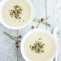 Cauliflower Hazelnut Pear Soup