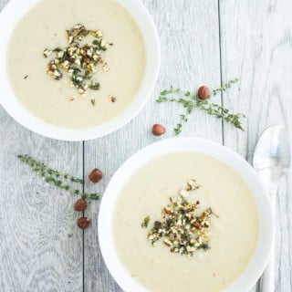 Cauliflower Hazelnut Pear Soup