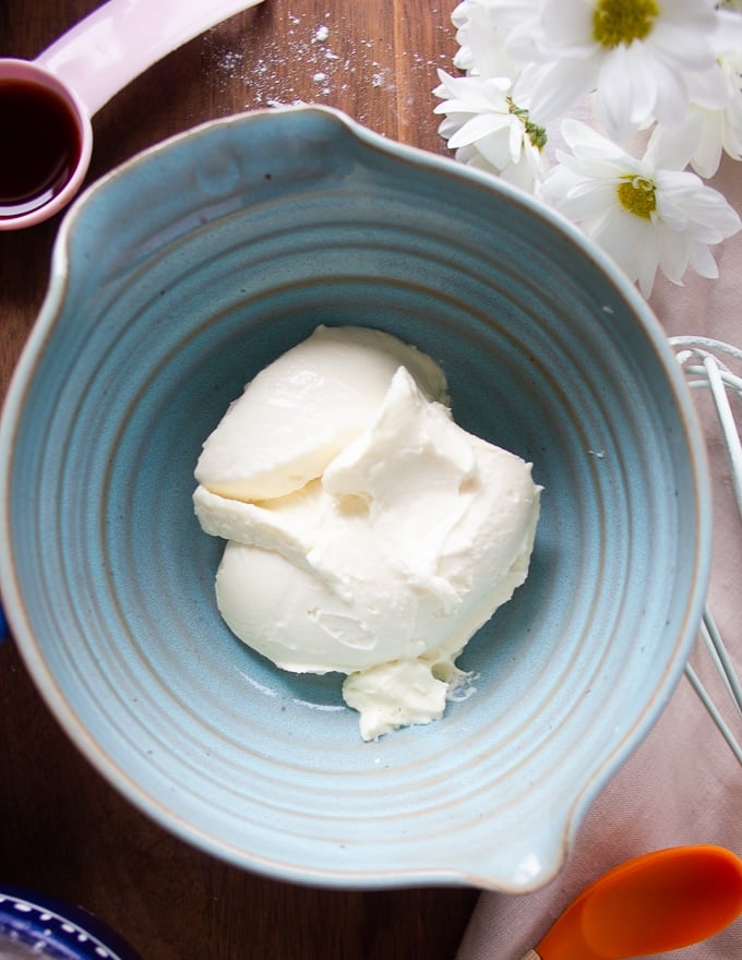 cream cheese in a bowl