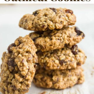 Long Pin for Healthy Oatmeal Raisin Cookies
