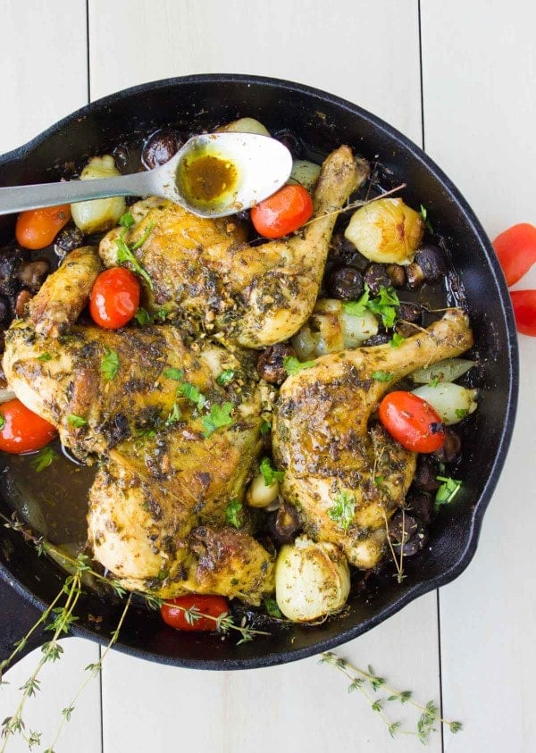 Easiest Garlic Herb Roast Chicken Recipe • Two Purple Figs