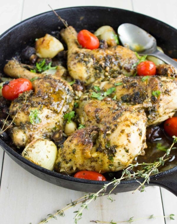 Easiest Garlic Herb Roast Chicken Recipe • Two Purple Figs