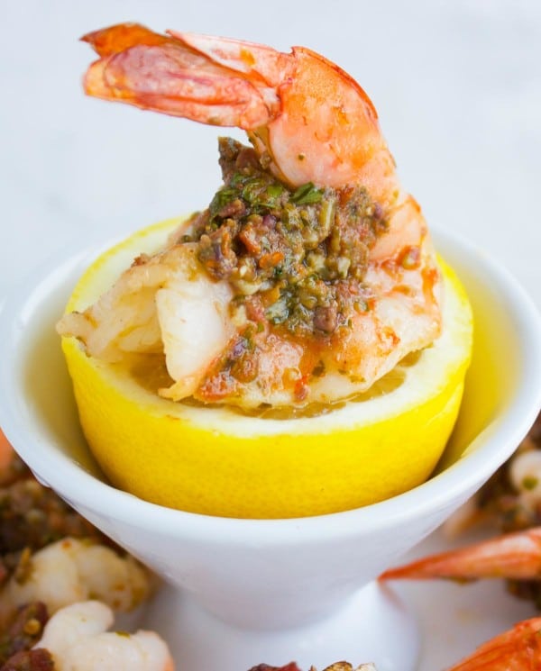 Pesto Stuffed Shrimps