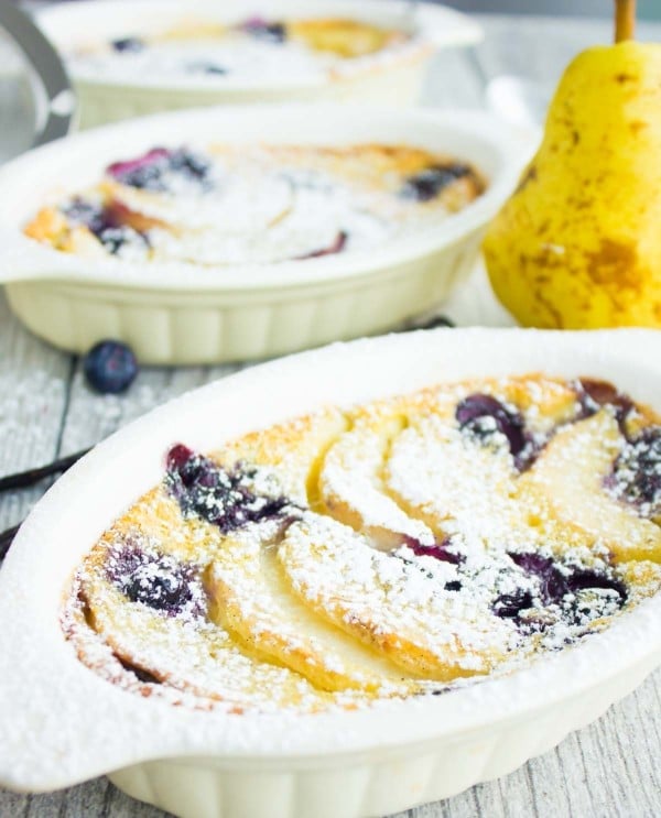 Pear Blueberry Vanilla Clafoutis