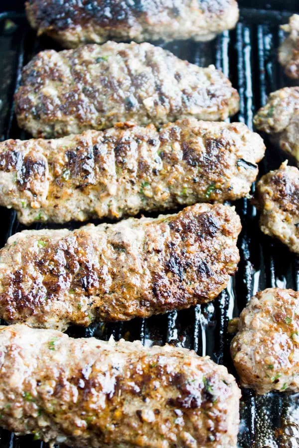 lamb kabab on the grill cooking