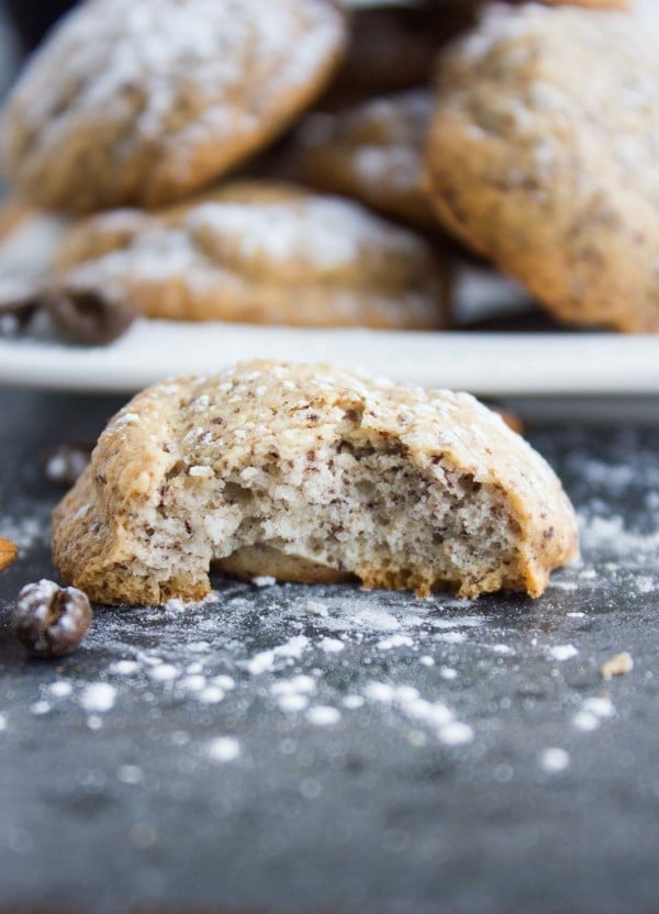 Espresso Amaretti Cookies. These are an Italian Almond DREAM made heavenly with ESPRESSO! Fat free, light as air, slightly crunchy on the outside, soft and airy on the inside--absolute amaretti LOVE! Get the recipe with step-by-step photos now! www.twopurplefigs.com