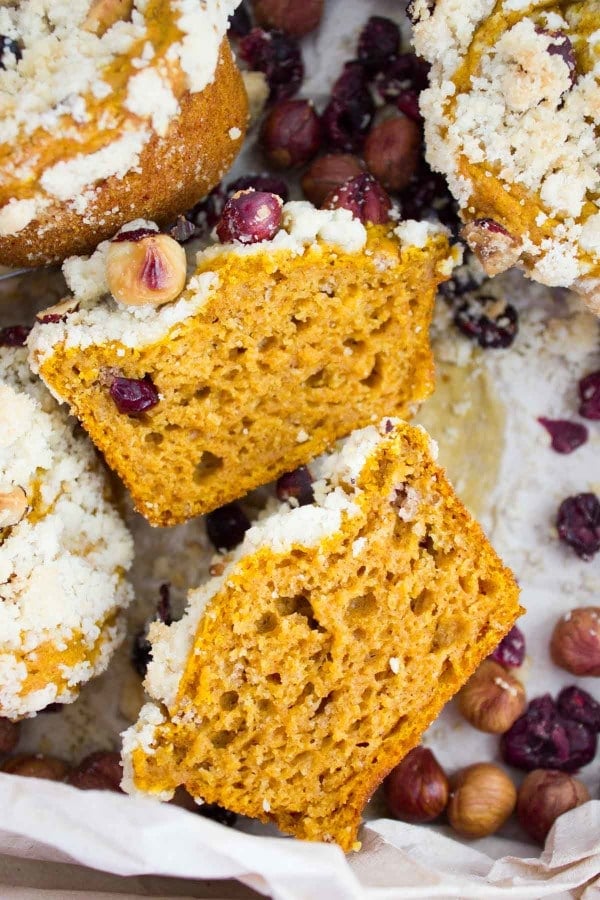 Hazelnut Cranberry Pumpkin Muffins