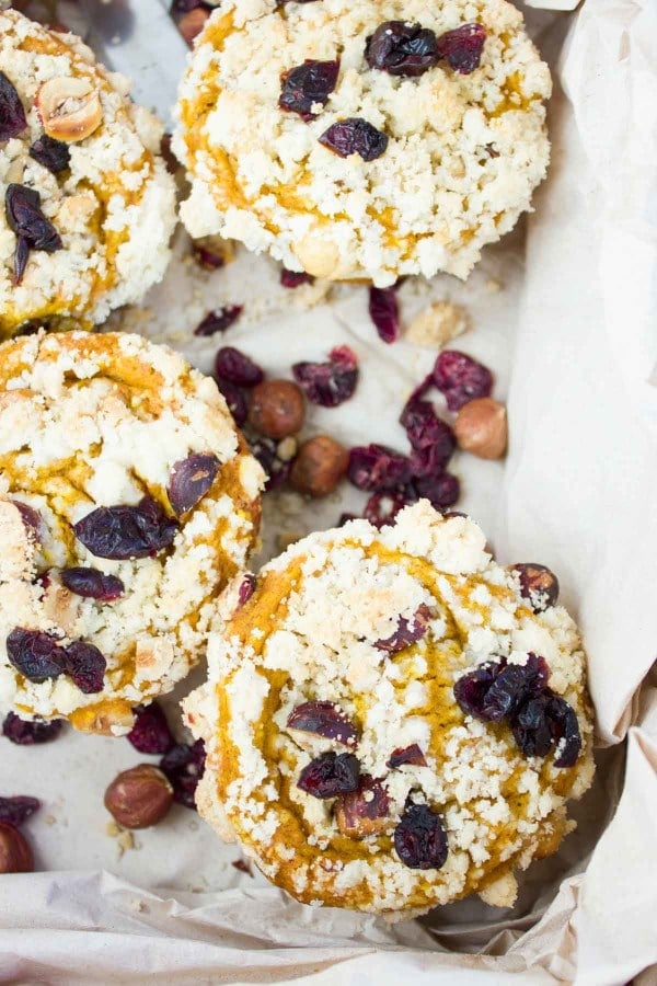 Hazelnut Cranberry Pumpkin Muffins