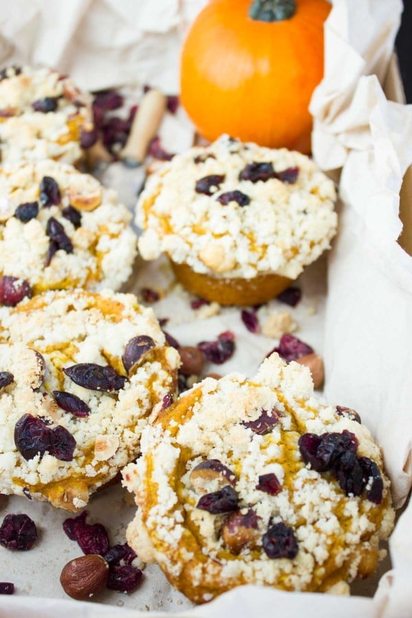 Hazelnut Cranberry Pumpkin Muffins