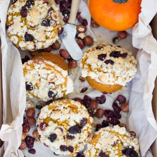Hazelnut Cranberry Pumpkin Muffins
