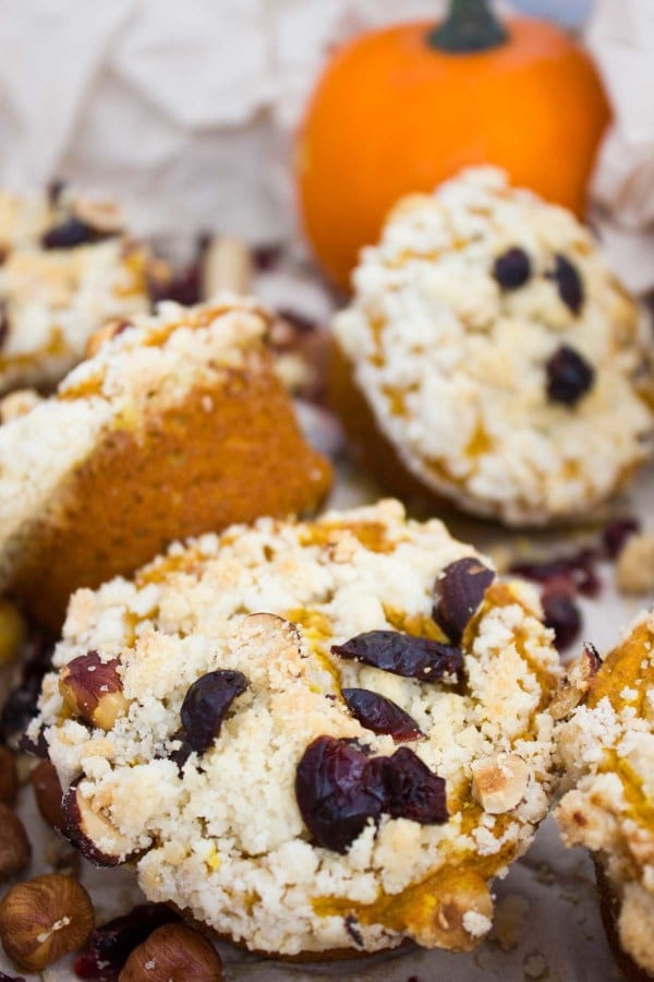 Hazelnut Cranberry Pumpkin Muffins