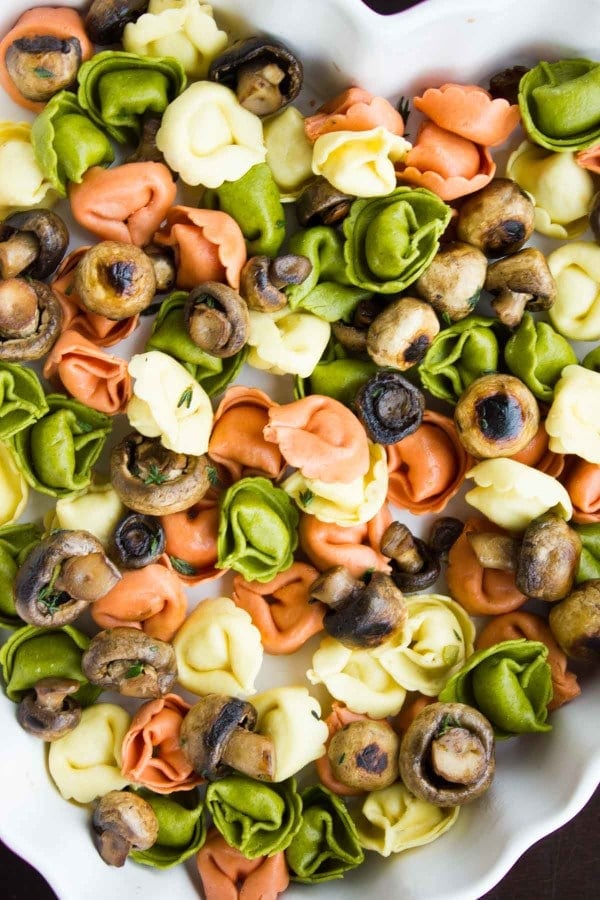 One Pan Creamy Mushroom Tortellini