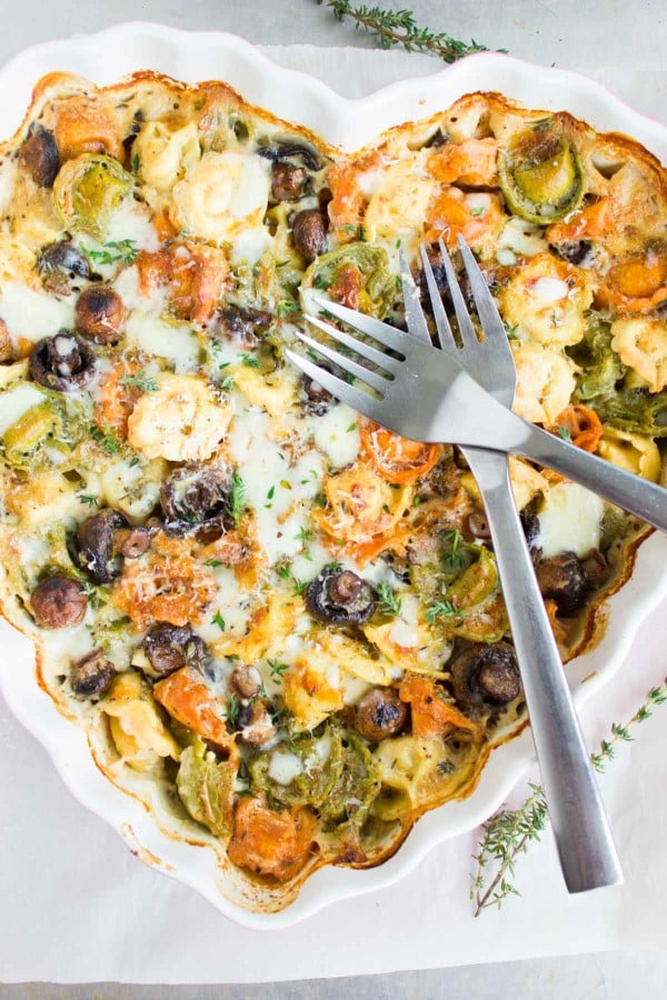 One Pan Creamy Mushroom Tortellini