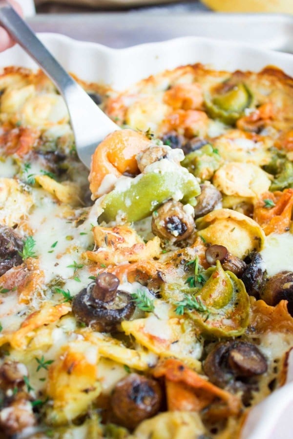 One Pan Creamy Mushroom Tortellini