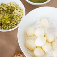 caprese bites ingredients on a board