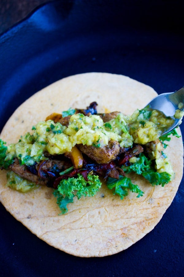 Chicken Fajita with Mango Salsa • Two Purple Figs