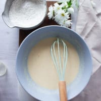 pancake batter ready in a bowl