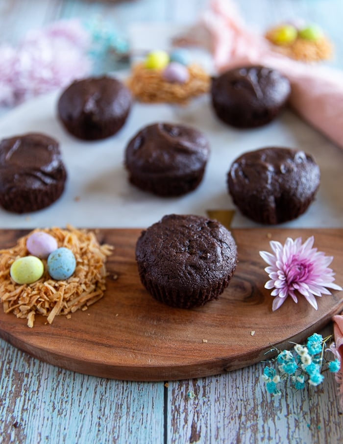 coconut brownies on a wooden board