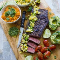 Grilled Sirloin Steak with Cilantro Corn Salsa. This is absolutely a no miss recipe while Grill Season is still on! Succulent mouthwatering grilled steak with a zesty, spicy, sweet and tangy cilantro corn salsa that takes steak to a whole new level! Quick, easy, simple 20 mins real meal deal! www.twopurplefigs.com