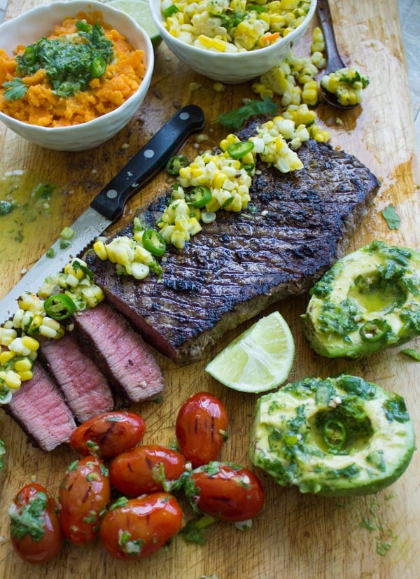 Grilled Sirloin Steak with Cilantro Corn Salsa. This is absolutely a no miss recipe while Grill Season is still on! Succulent mouthwatering grilled steak with a zesty, spicy, sweet and tangy cilantro corn salsa that takes steak to a whole new level! Quick, easy, simple 20 mins real meal deal! www.twopurplefigs.com