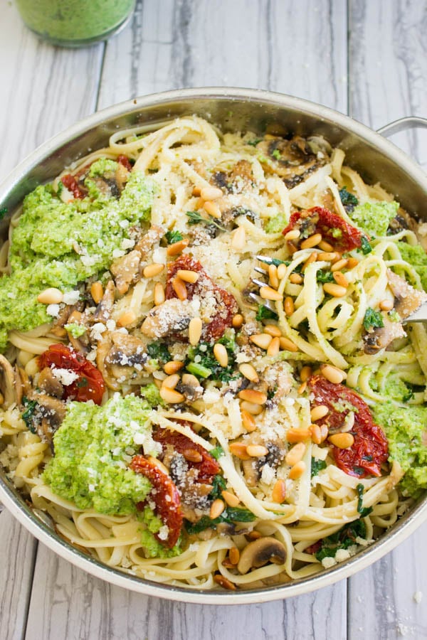 Healthy Pasta Recipe Broccoli Pesto Over Pasta Two Purple Figs