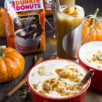 Chocolate Caramel Pumpkin Spice Coffee Drink. Perfectly Spiced Pumpkin with extra Cinnamon mixed with your choice of milk, combined with a Chocolate Donut Flavoured Coffee, whipped cream and Caramel--This is the BEST way to do a coffee drink! Get the recipe now! www.twopurplefigs.com