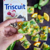 Orcadomintscuit is a combo of the simplest, freshest ingredients--orange, avocado, mint on a perfect TRISCUIT cracker! www.twopurplefigs.com