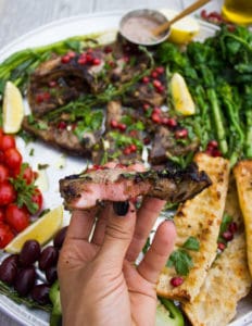 Grilled Lamb Chops with Black Olive Herb Butter. Make the most of grilling and try those grilled lamb chops with no marinades, just a load of flavor from the Olive Herb Butter! Set up a party in minutes and enjoy one of my favorite ways to do lamb! www.twopurplefigs.com