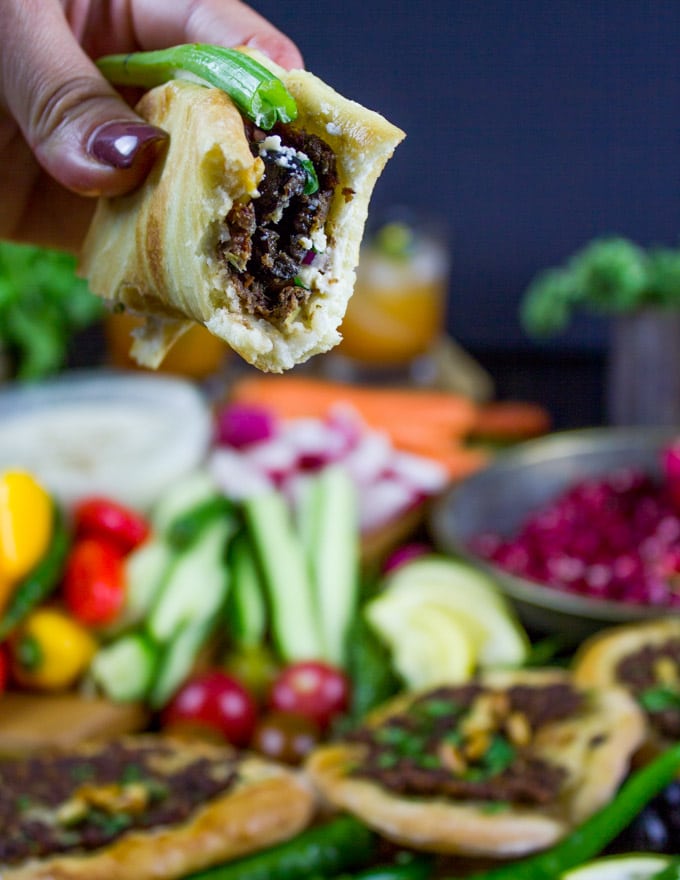 Game Day Mini Turkish Pizza Party. Insanely delicious, fun and easy recipe that's packed with flavors, textures and endless toppings!