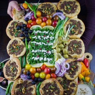 Game Day Mini Turkish Pizza Party. Insanely delicious, fun and easy recipe that's packed with flavors, textures and endless toppings!