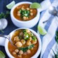 Soothing Garlic Chickpea Soup. Easy, simple and few ingredients, yet insanely comforting! Vegan, healthy and delicious!