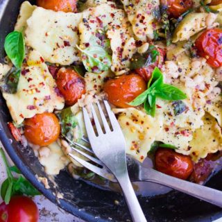 15 Minute One Pan Ravioli Recipe. The Easiest Simplest Things in life are sometimes the MOST delicious things!