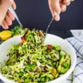 Citrus Lentil Salad with Shredded Brussel Sprouts. Easy, hearty and so delicious!! A must make recipe and easy tips on cooking lentils!
