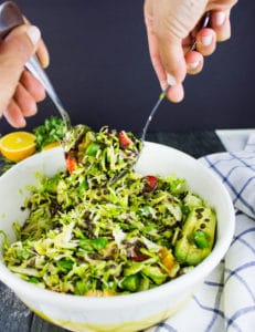 Citrus Lentil Salad with Shredded Brussel Sprouts. Easy, hearty and so delicious!! A must make recipe and easy tips on cooking lentils!