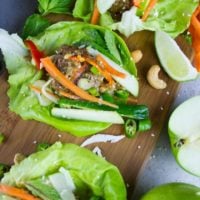 Thai Chicken Meatballs with Apple Peanut Sauce. The secret ingredient in the peanut sauce makes this recipe the BEST Thai chicken meatball ever! 30 mins start to finish recipe!