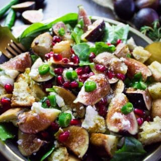 Bread Feta Salad with Figs. Easy, Simple Ingredients combined to make the most gourmet tasting salad ever!