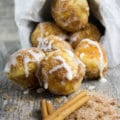 Baked Donut Holes with Cinnamon Sugar and Vanilla Glaze. The quickest most divine way to enjoy some donut comfort!