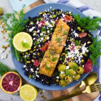 Blood Orange Salmon Salad With Orange Dill Dressing. Hearty, easy, filling, fresh, zesty and ultra delicious salad meal! The blood oranges take this salad to a whole new level!