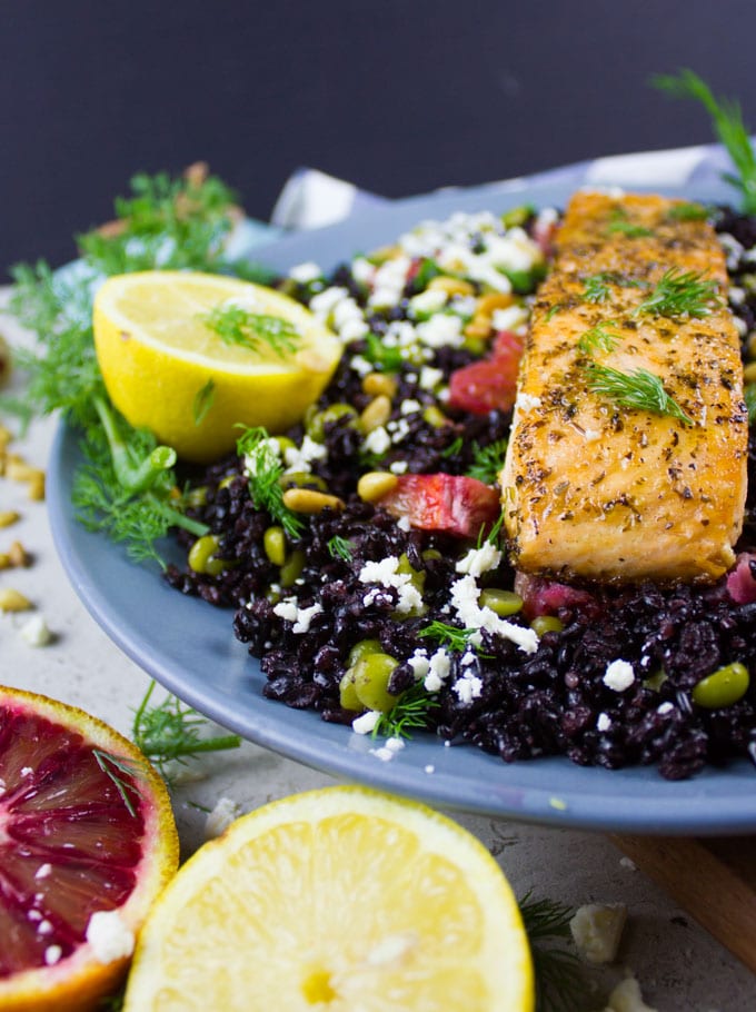 Blood Orange Salmon Salad With Orange Dill Dressing. Hearty, easy, filling, fresh, zesty and ultra delicious salad meal! The blood oranges take this salad to a whole new level!