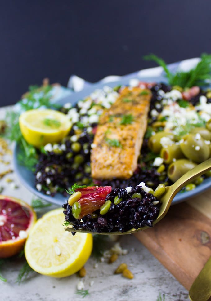 Blood Orange Salmon Salad With Orange Dill Dressing. Hearty, easy, filling, fresh, zesty and ultra delicious salad meal! The blood oranges take this salad to a whole new level!