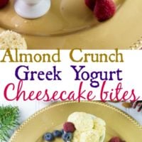 Almond Crunch Greek yogurt Cheesecake Bites - Pin