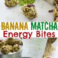 Banana Matcha Engergy Bites and Bars - Pin