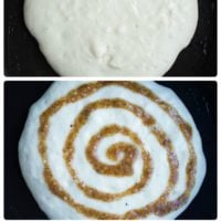 Banana Swirl Cinnamon Roll Pancakes - Pin