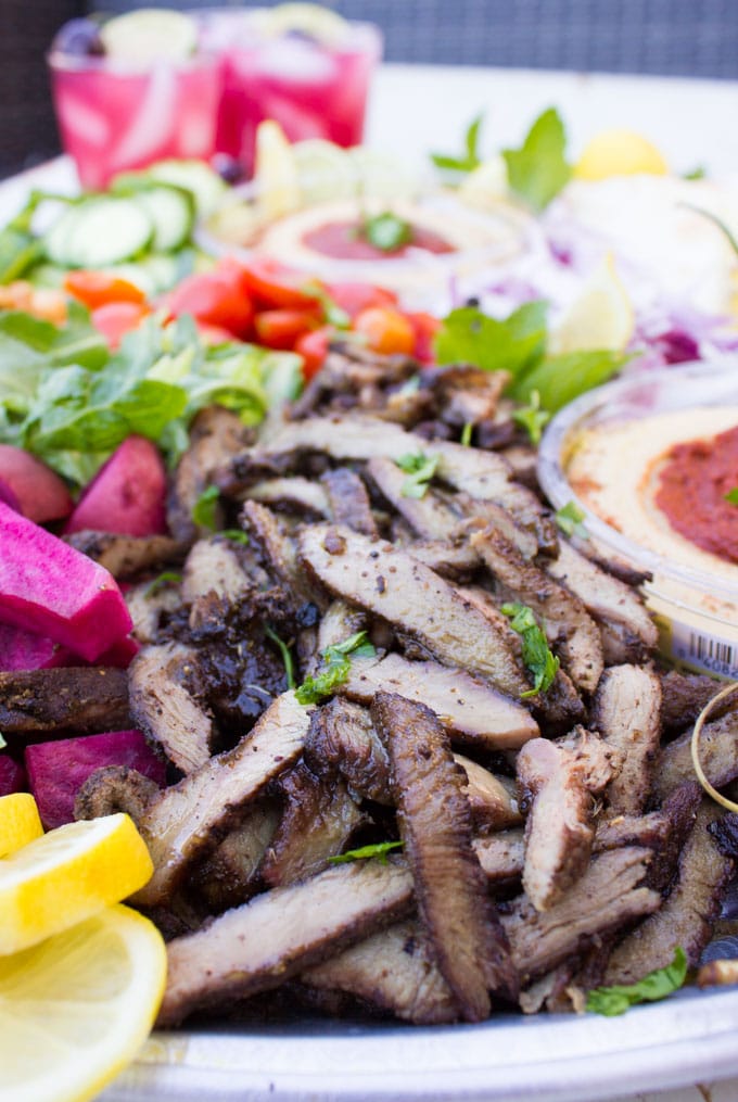 Lamb shawarma ready in a plate