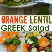 Orange Lentil Greek Salad - Pin