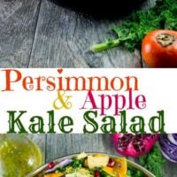 Kale Salad with Apples, Persimmon and Pomegranate Seeds - Pin