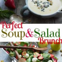 Strawberry Spinach Salad and Vegan Artichoke Soup | Try these easy spring dishes for Mother's Day or any festive brunch or lunch in spring | www.twopurplefigs.com | #easy, #brunch, #mothersday, #lunch, #vegan, #creamy, #healthy, #paleo