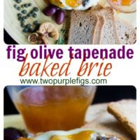 Baked Brie Stuffed with Fig Olive Tapenade