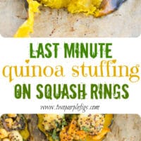 Last Minute Quinoa Kale Stuffing Topped Squash Rings